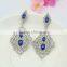 1 Pair Elegant Fashion Blue Crystal Rhinestone Diamond Earrings