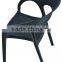 Black PP plastic rattan garden outdoor chairs