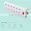 6 port usb multi electrical socket us type 6 way 100-125v extension cords with voltage surges protector