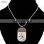 Engraved Stainless Steel Floating Pendant Dog Tags Necklace