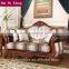 Countryside style fabric and leather wood sectional sofa set for home furniture N-258