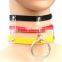 Fashion World Cup National Flags Punk Goth Rivets Choker Handmade Three Row Caged Necklace Vinyl Leather Choker Collar Necklac