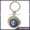 Factory Direct Sale metal round key fob with soft enamel/cut out