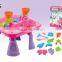 2015 Hualian Toy Factory Main Product Sand & Water Table In Pink For Girls With 15 pcs of Accessories Plastic Toy Set