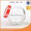 Round glass storage jar with high quality & colored lid