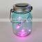 Portable outdoor color led solar jar light for garden decoration