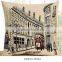 retro building design European stlye jacquare cushion cover car decorative pillow