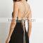 2016 New design Black Sexy Backless Braided Straps Maxi Dress For Women