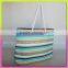 Hot sale cotton and paper straw bag tote women's bag striped bag