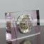 pink clear good quality wholesale crystal desk clock for wedding favor