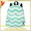 Hot Pink and White Causal Canvas School Daypack Backpack with Chevron Printing