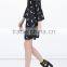 2015 summer long sleeve round neck elegant chiffon casual dress with sefl fabric belt - SYK15001
