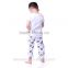 2016 boutique oem animal design white plain tee shirt pant together fancy kids clothing outfits boy