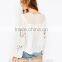 Lace insert chiffon style new model woman blouse 2015