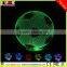 rechargeable cordless 3D Acrylic table lamp/LED night light with USB cable