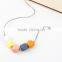 multicolor hexagon silicone teething beads necklace for baby teether TN080
