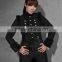 Black Womens Military Coat Jacket Black Tailcoat Gothic VTG Steampunk