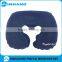 EN71 6NP flocking pvc inflatable neck pillow , U-shape flocking travel pillow