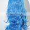 Crazy color costume blue body wave wigs football fans wig N346