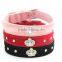 Western Rhinestone Bling Crown Cowhide leather Puppy Pet Dog collars