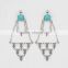 Fashion Fancy Tassels Crystal Drop Chandelier Metal Stud Earrings