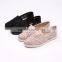 2016 laser shoes microfiber upper with punched holes women casual shoes flat injected shoes