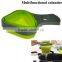 Protable Eco Friendly Silicone Folding Colander Stainer With Handle for Drain Noodles Scoop Vegies Kitchen Tools