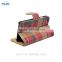 Plaid Pattern Fabric Leather Phone Case For Alcatel One Touch POP C5 with PVC ID and credit card slots