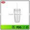 16oz bpa free double wall plastic mugs for promotion