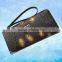 Fashion single zipper genuine leather wallet with butterfly patterns design wallet for women