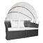 Retractable sun roof /Rattan Garden Day Bed Furniture Set