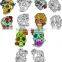 full colors and black animal heads temporary skulls tattoo for man arm