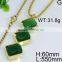 Enchanting emerald color beads gold plating necklace