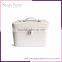 2016 White PU cosmetic case display cosmetic case with lock