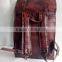 High quality handmade vintage pure goat leather luggage bag