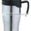 450ml stainless steel inner plastic outer steel vacuum cup/auto mug/Travel mugs/coffee cup with handle and lid