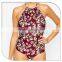 OEM service halter backless floral print women swim wear