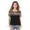 The new model fashion t-shirt cheetah print short sleeves splicing vintage chiffon t shirts for women