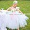 Fashion One Shoulder Flower Girl Tutu Dress Ankle-Length Girl Floral Summer Dress Children Wedding Birthday Dress