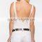 summer nice design women white belted linen shorts wholesale