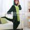 flannel cartoon adult animal jumpsuit animal pajamas jumpsuit green dinosaur design