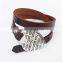 new design 2015 leather wrap bracelet I Love You heart buckle leather wrap bracelet custom logo letter buckle leather bracelet