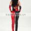 instyles Black&red PVC Leather Sexy Wet Look Catsuit Zip Shiny Rompers Clubwear Bodysuit
