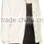 Raglan Sleeve Y-Neck Collared Ivory White Rib Knit Cashmere Cardigan for Women