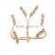 Statement Alloy Rhinestone leafy flowers Knuckle Finger Rings