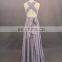 Real Sample High Quality Chiffon Custom Long Gery Bridesmaid Dress