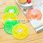 different types of fruits design PVC glass coasters;fruits element/design cup mat