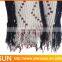 Special Jacquard Stripe Pattern Knit Kimono Cardigan for Women With Tassel