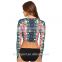 2017 OEM rash guard for womens long sleeves sportswear swimsuits sublimation print rashguard top