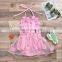 Spring and summer 2020 European and American female child gauze petal craft condole belt Halley jumpsuit skirt crotch